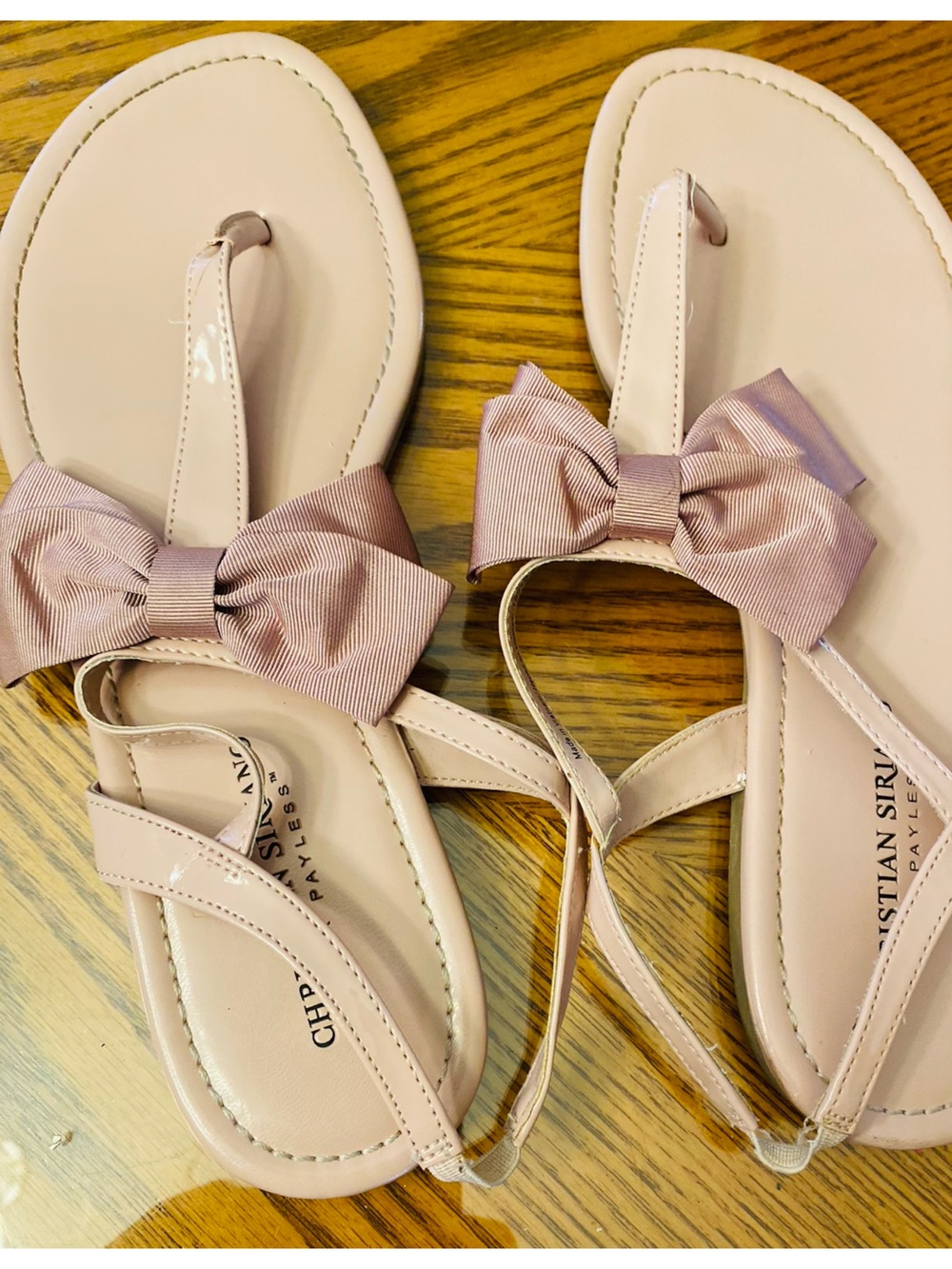 Christian Siriano Blush Pink Bow Thong Sandals